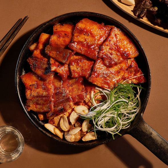 Marinated Pork belly (sweet & spicy)